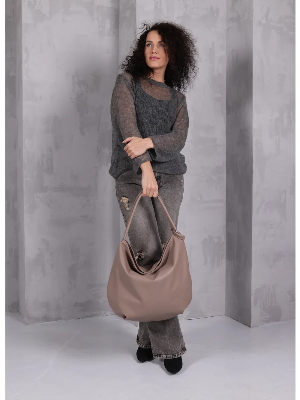 Сумка через плечо большая шоппер мешок