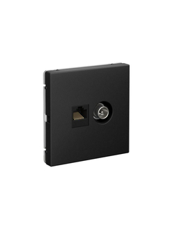 Розетка компьютерная + телевизионная 2-м ArtGallery RJ45 + TV кат.5E карбон SE GAL001089