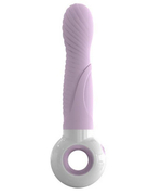 Розово-белый вибратор O-zone с рёбрышками