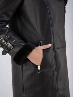 Дубленка натуральная авиатор длинная Турция