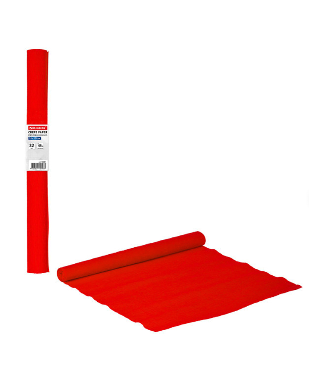 Бумага крепированная 50*250 см красная БРАУБЕРГ (126531)