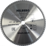 Диск пильный  Hilberg Industrial Металл 305*25,4*72Т HF305