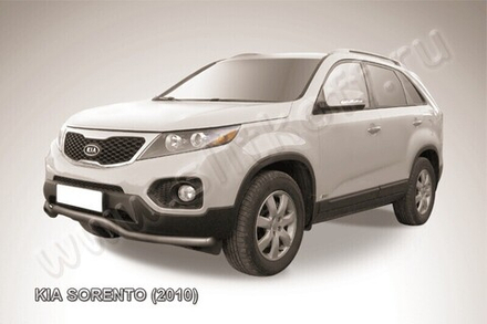 Защита переднего бампера Kia Sorento (2009-2012) d57 волна черная
