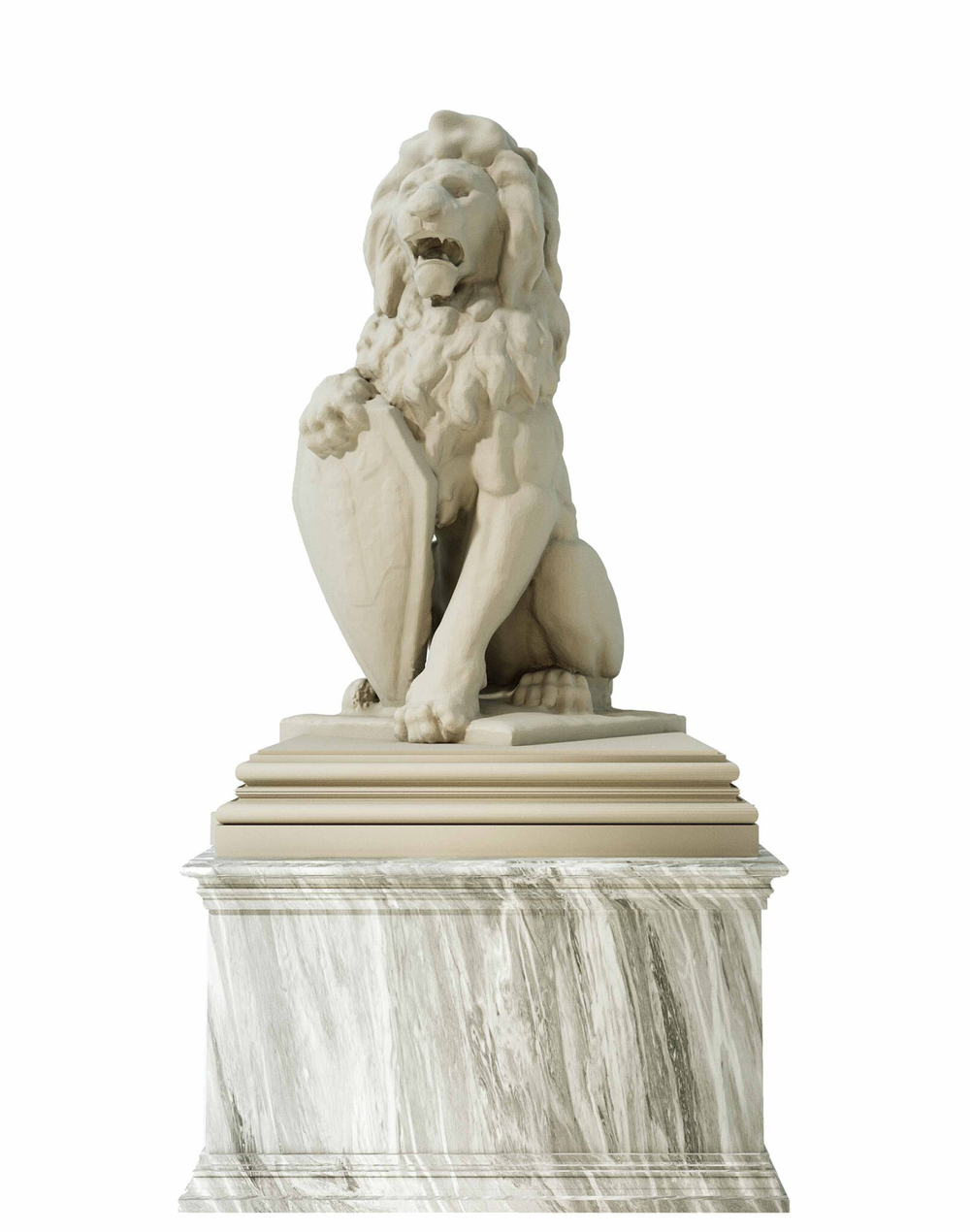 Статуя Льва со щитом высотой 70 см.