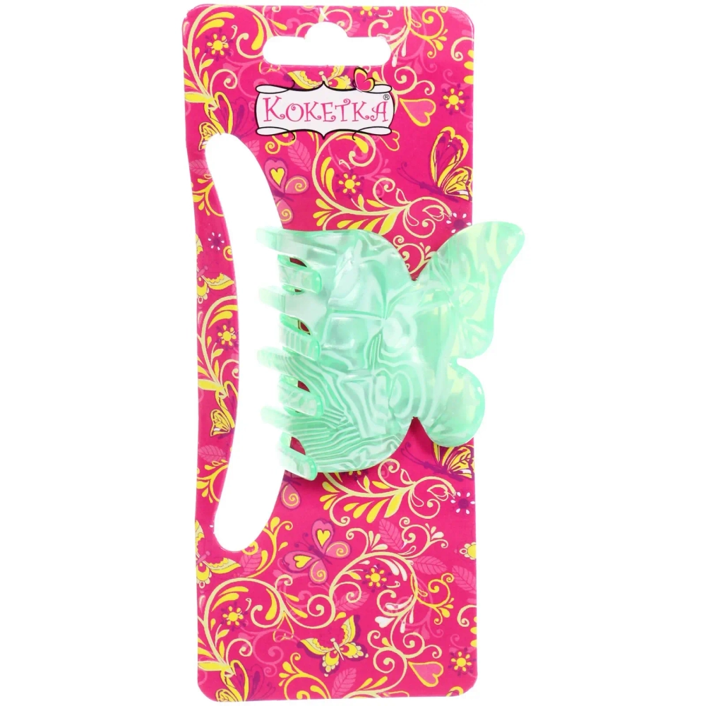 Заколка-краб для волос « ЭЙФОРИЯ ФЛО», шайла, микс 6 цветов, 4,7см (блистер Кокетка)