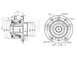 Ступица передняя (без ABS) UNIO HUB-20082
