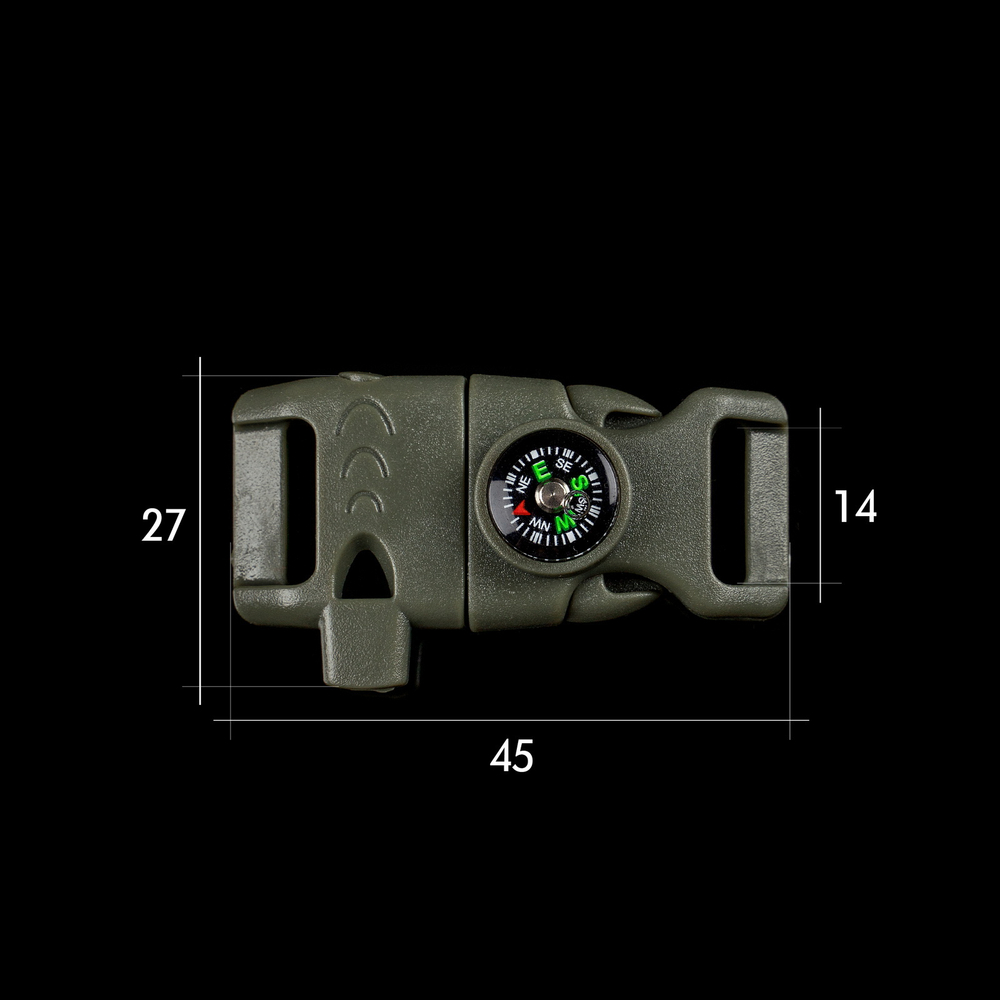 Фастекс со свистуом, огнивом и компасом В АССОРТИМЕНТЕ