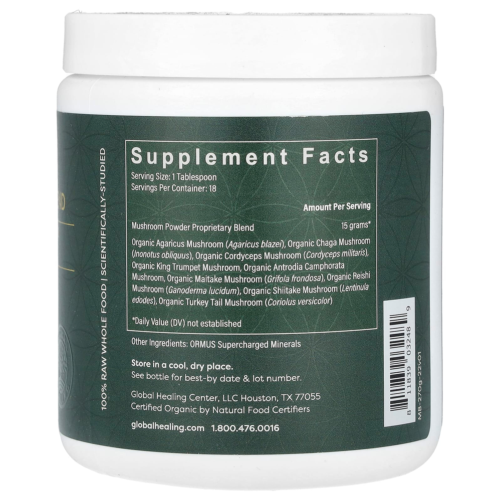 Global Healing, органическая смесь грибов, 270 г (9,5 унции)