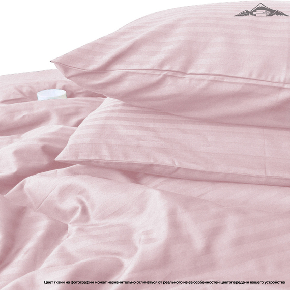 Сатин-страйп &quot;Розовая пудра&quot; AirJet+mers | полоса 1х1 | ш.240 см | 150 г/м² | хлопок-100%