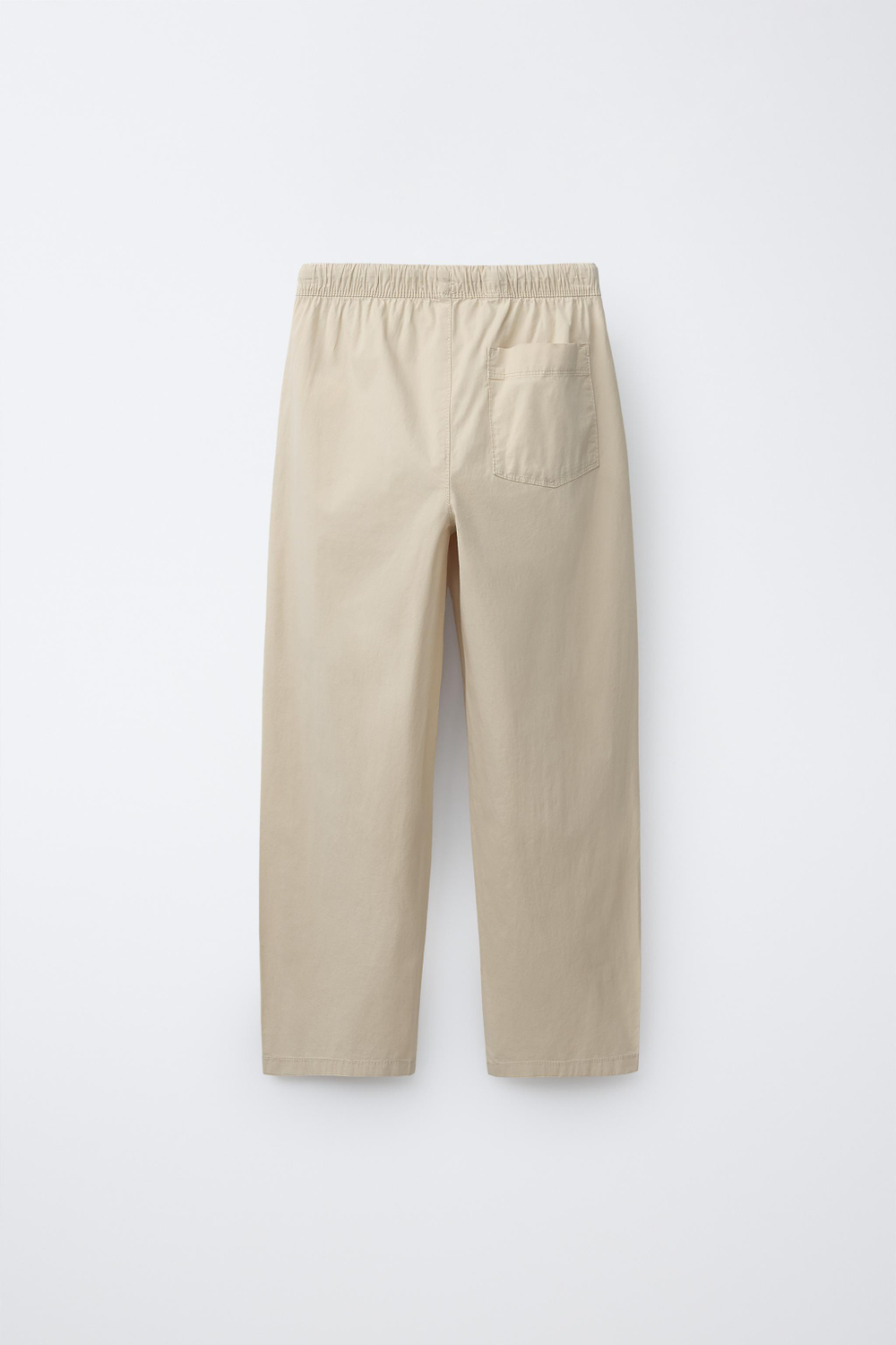 ZARA БРЮКИ STRAIGHT ИЗ ПОПЛИНА, БЕЖЕВЫЙ