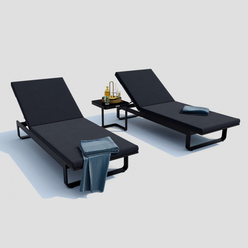 Шезлонг Ideal Patio ЛЕТТО антрацит - каркас карбон
