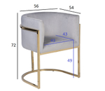Кресло Garda Decor велюр серо-голубой 54*56*72 см