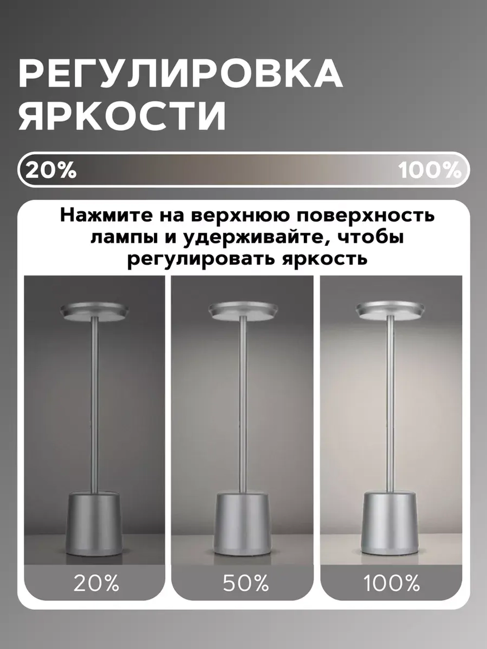 Настольная лампа беспроводная светильник ночник