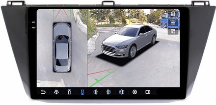 Магнитола для Volkswagen Tiguan 2017+ - FarCar BX731M-360 монитор 10.36" 2K QLED на Android 13, 6Гб+128Гб, CarPlay, 4G SIM-слот, 4 камеры в комплекте