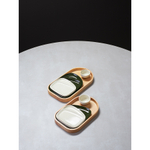 Набор из 4-х сервировочных тарелок на деревянном подносе sorrento