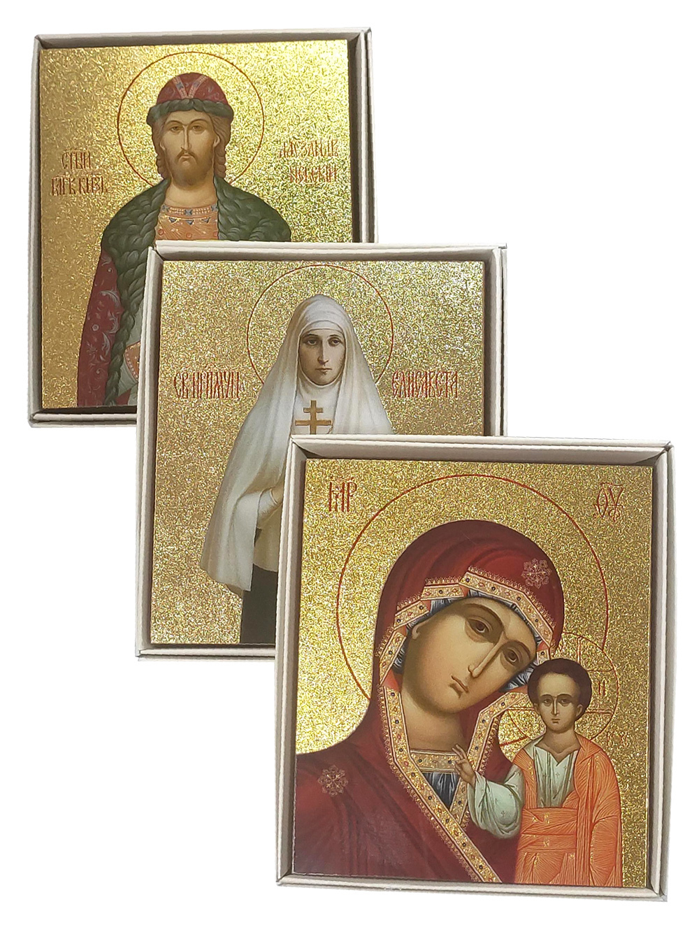 Икона на дереве ультрафиолетовая печать, золочение, поталь. Размер 13х16 см в ассортименте