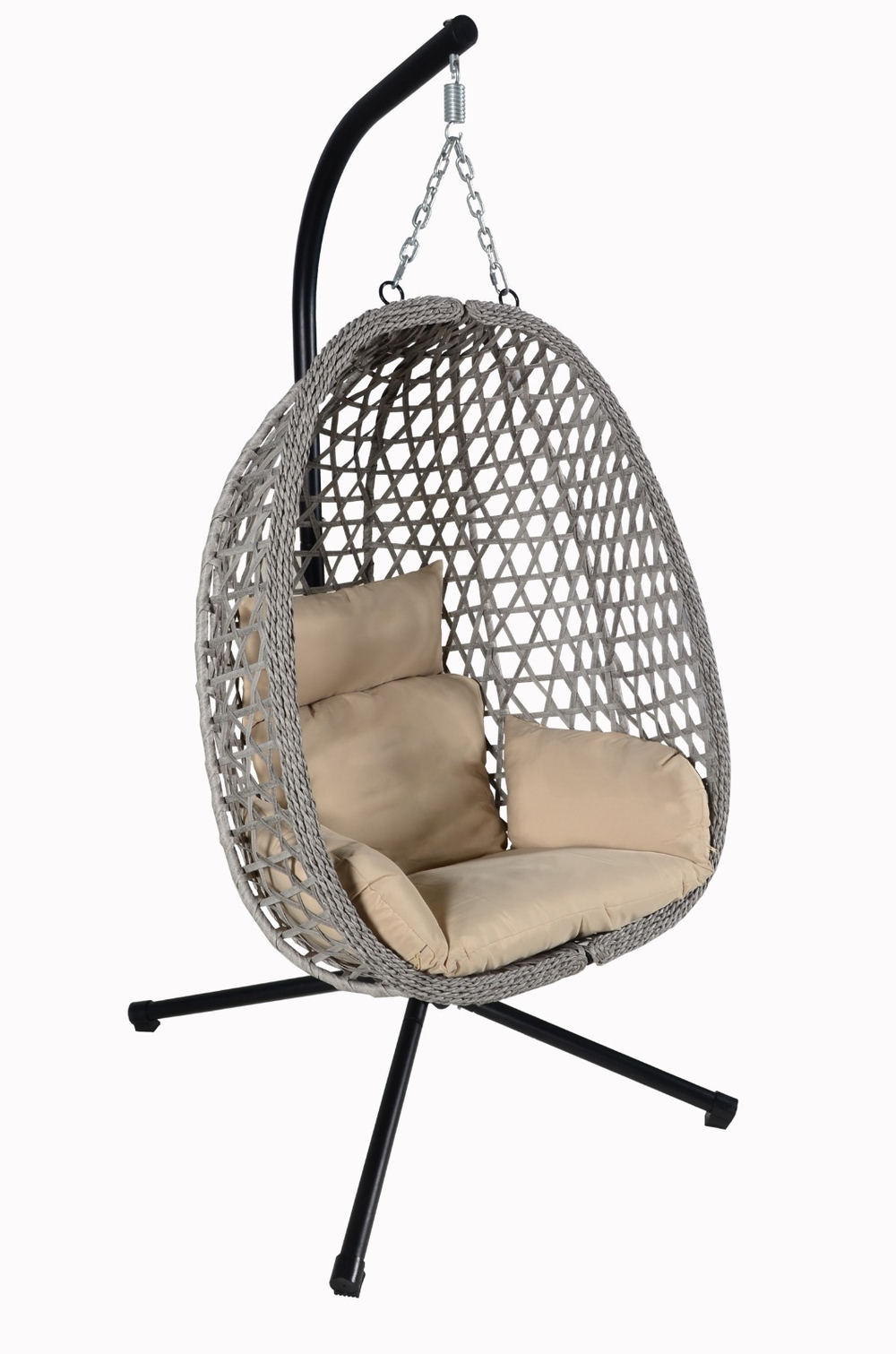 Подвесное разборное кресло из искусственного ротанга серое Мастер «Master»