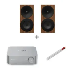 Amphion Argon1 Walnut + WiiM AMP Space Gray + AudioQuest SLIP-DB 14/2