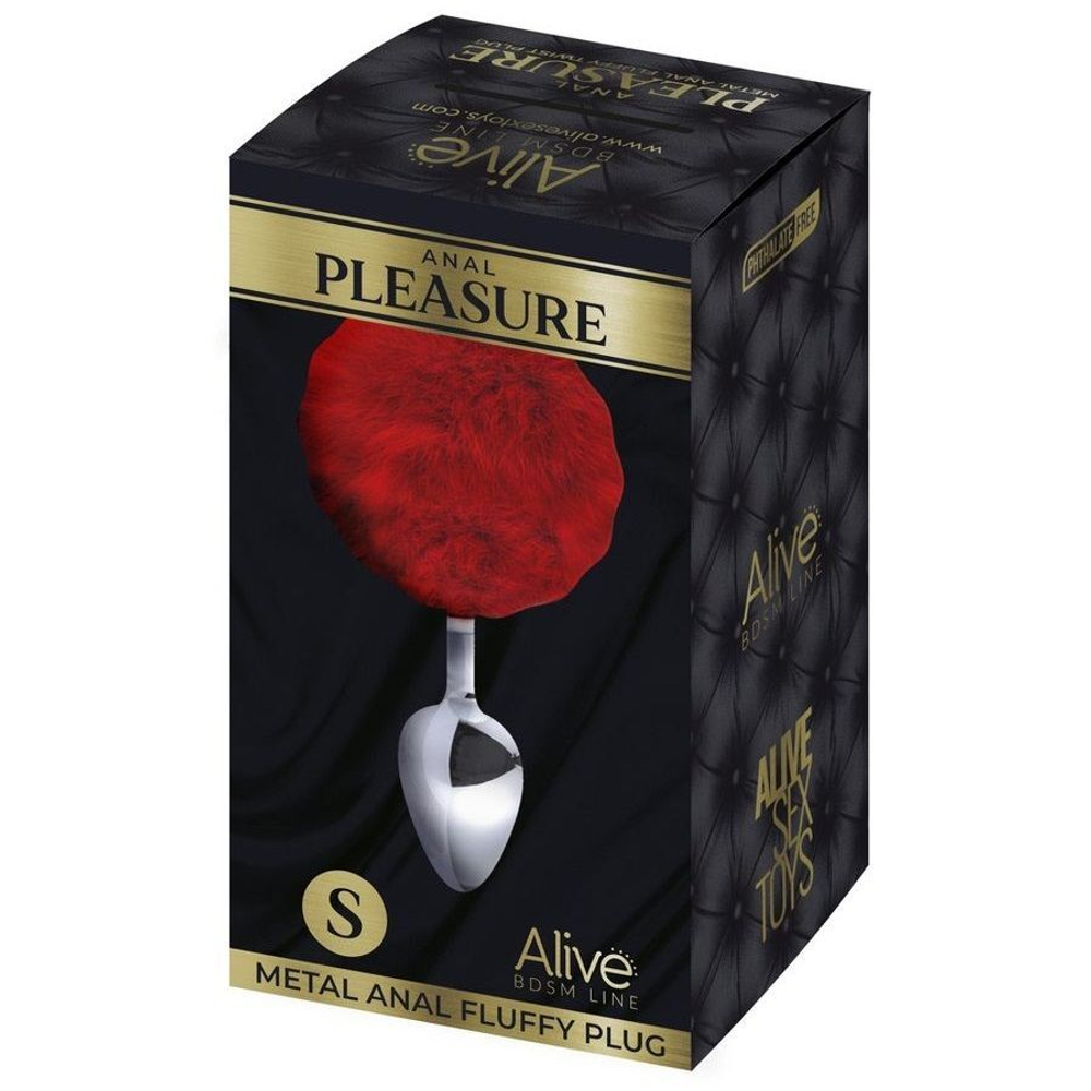 Анальная пробка Adrien Lastic Alive S с красным хвостиком, 7 см