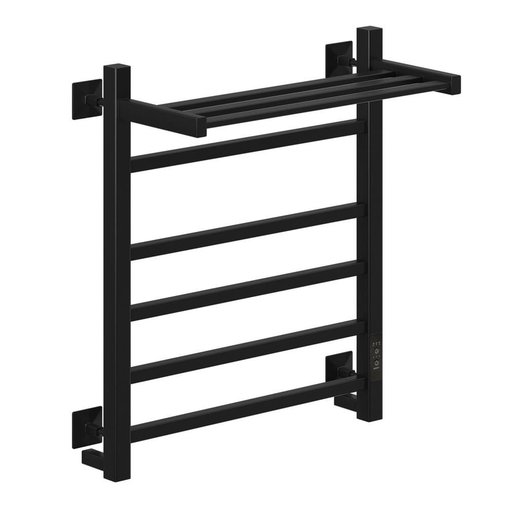 Полотенцесушитель MIXLINE FORTUNE  60х50 (таймер, 445 Вт, 5 перекладин + ПОЛКА) электрический ЧЕРНЫЙ