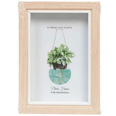 Фоторамка фото 10х15 см, св.дер, с белым кантом, Y6-2414