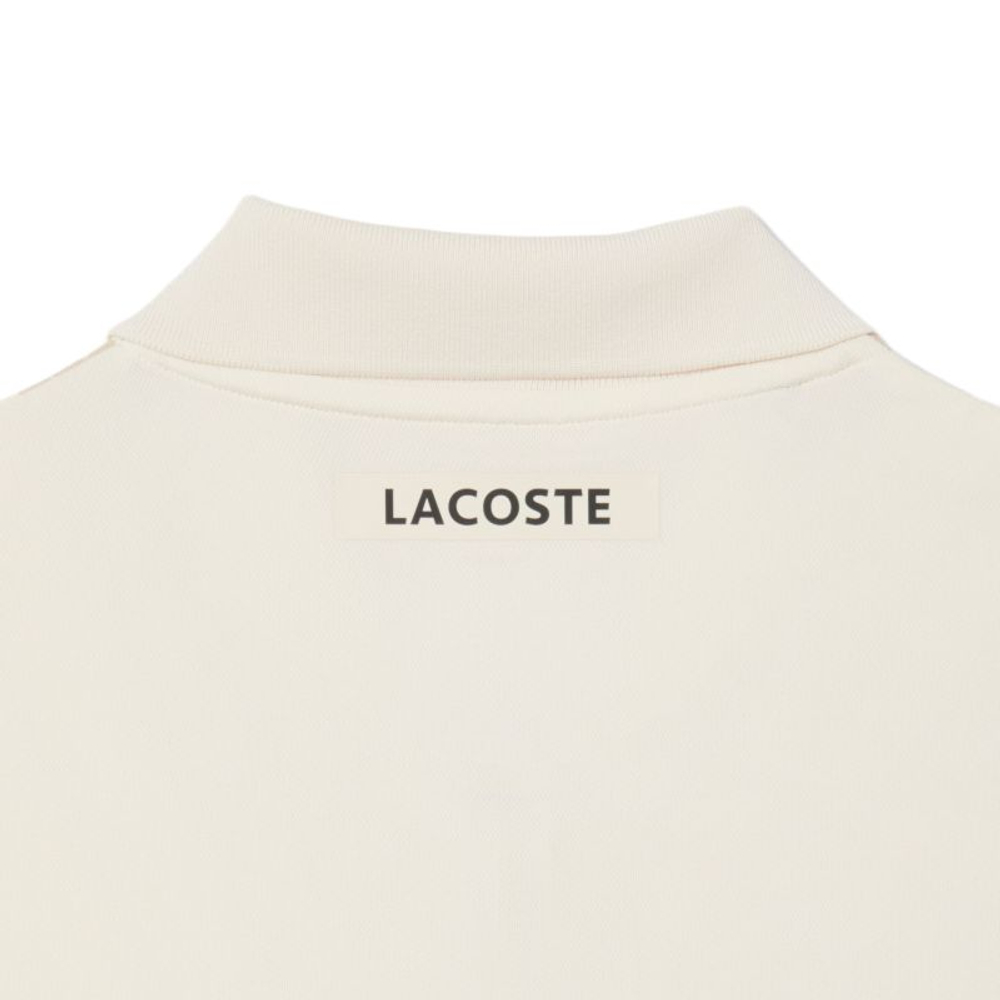 Теннисное поло Lacoste Ultra Dry Printed Slim Fit Tennis - ecru white