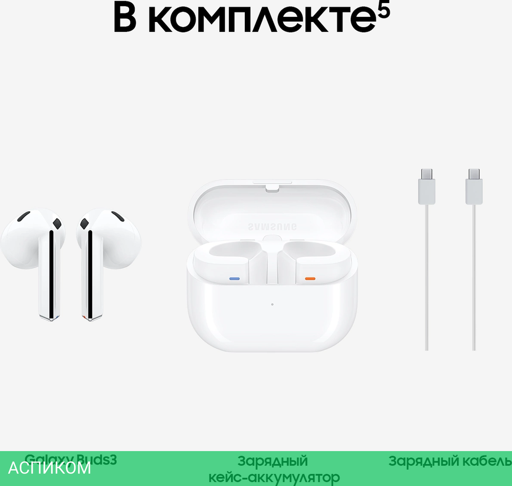 Наушники Samsung Galaxy Buds 3 белый (SM-R530NZWACIS)