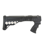Телескопический складной приклад с патронташем Remington 870/750, DLG Tactical. Черный