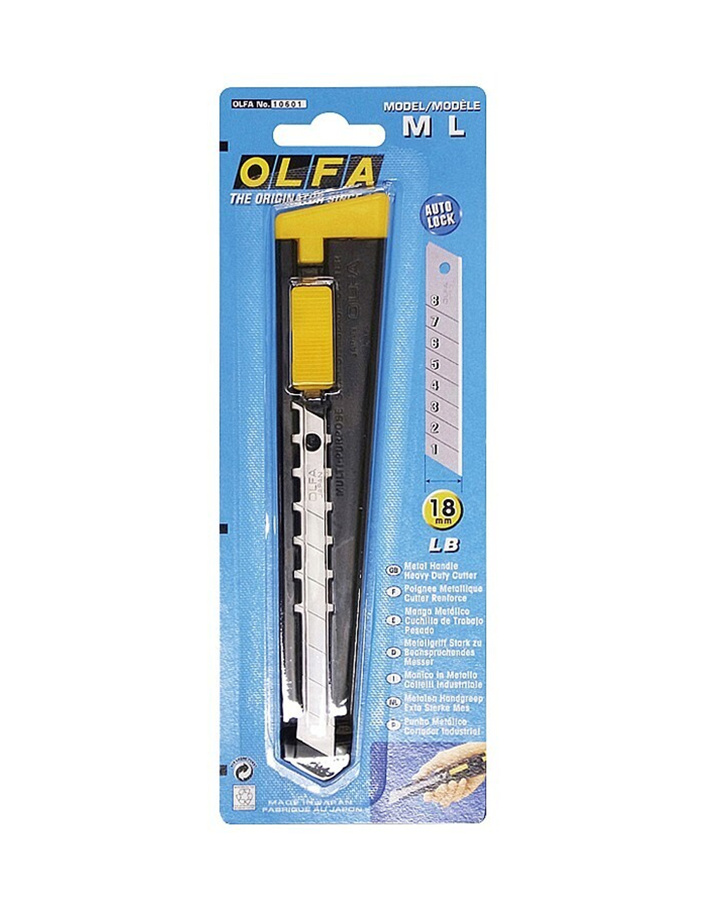 OLFA 18 мм, с выдвижным лезвием, металлический нож (OL-ML)