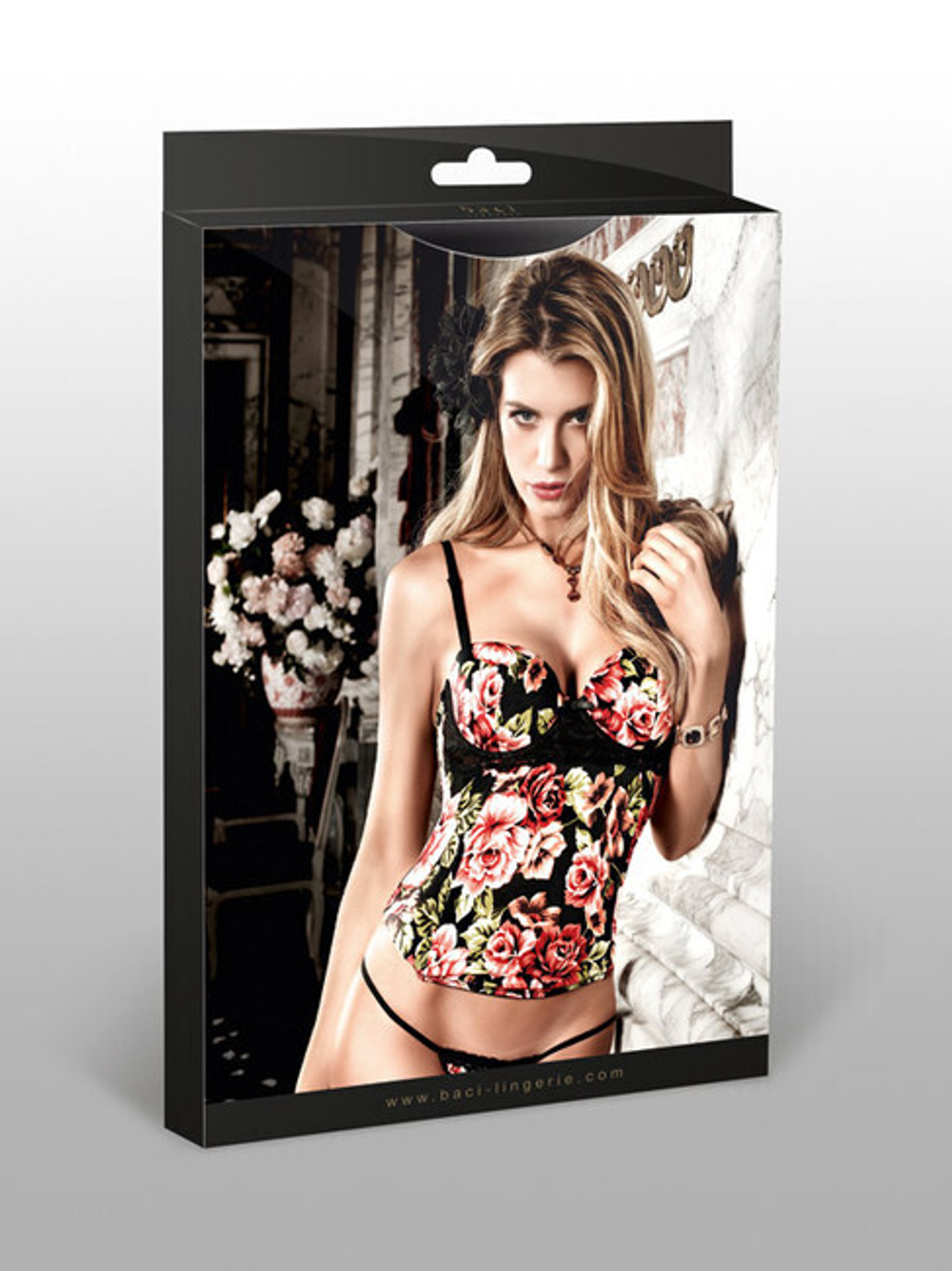 Корсет с цветами на плотных чашечках ML (44-46) (Цвет: разноцветный)