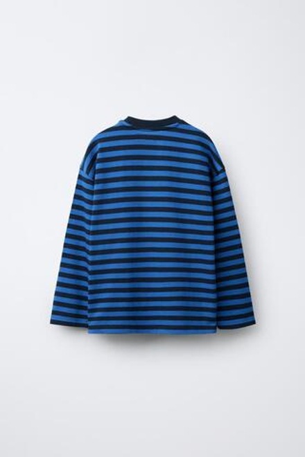 ZARA ФУТБОЛКА В ПОЛОСКУ, СИНИЙ