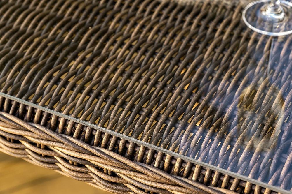 "Амароне" обеденная группа из искусственного ротанга на 6 персон, цвет коричневый