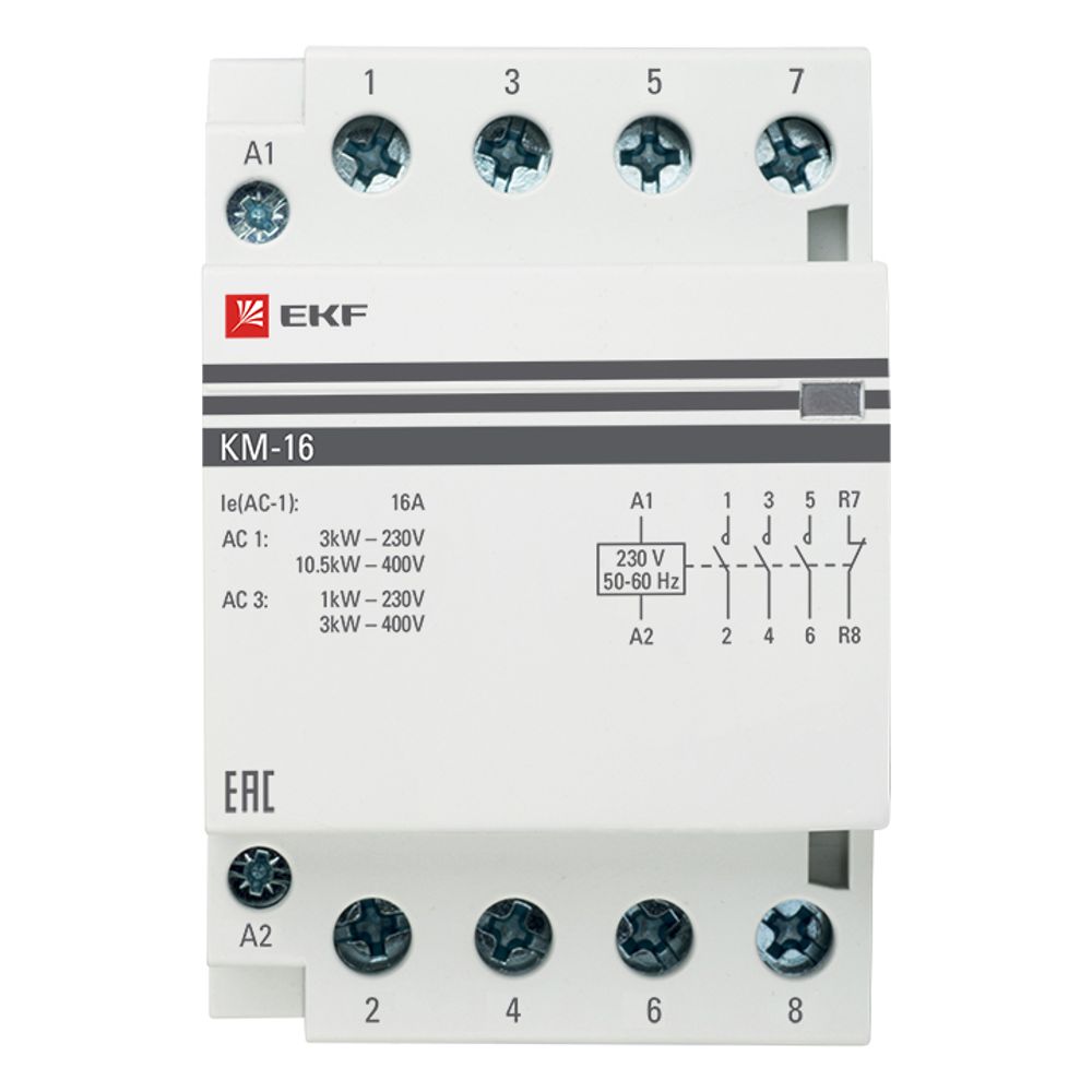 Контактор модульный КМ 16А 2NО+2NC (3 мод,) EKF PROxima