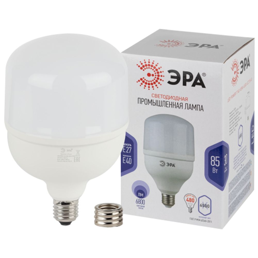 Лампа светодиодная POWER ЭРА STD LED T140-85W-6500-E27/E40 85Вт колокол холодный дневной свет Е27/Е40 | Лампы cветодиодные POWER
