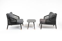 "Верона" лаунж-зона 5-местная плетеная из роупа (веревки), каркас алюминиевый темно-серый, роуп темно-серый