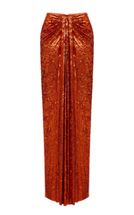 Юбка макси драпированная из пайеток