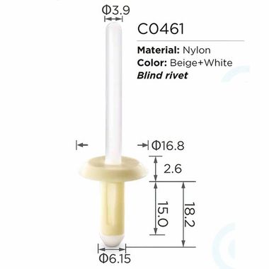 Клипса для крепления внутренней обшивки а/м GM пластиковая (100шт/уп.) Forsage клипса C0461( GM )