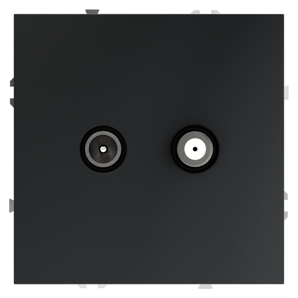 Розетка телевизионная встраиваемая VOLTUM S70 оконечная TV+SAT, (графит)