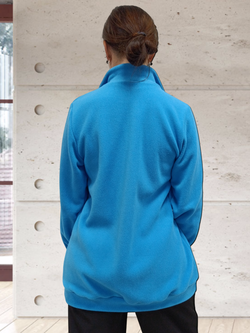 20882 Жакет женский флисовый ворот стойка бирюза (56)