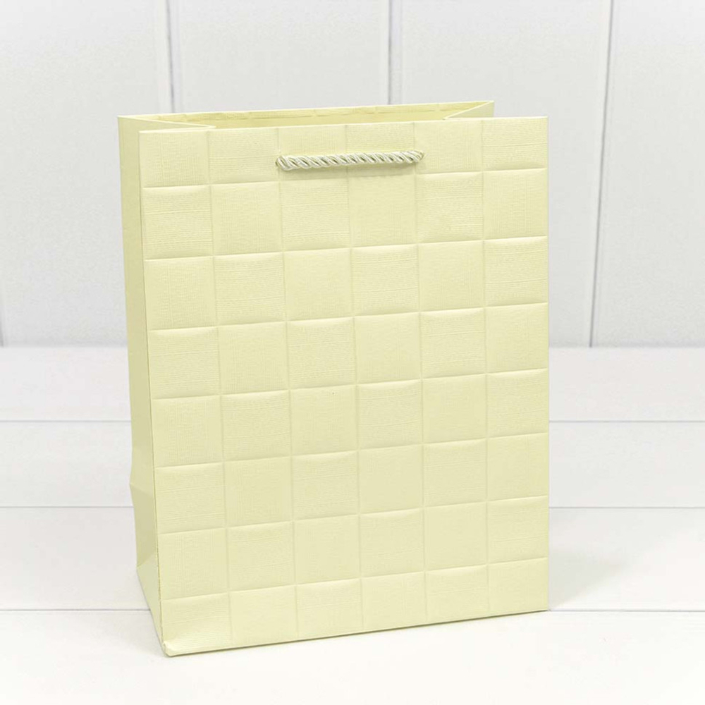 Пакет подарочный 18х23х10см Фигуры и узоры "Квадраты" (Бежевый)