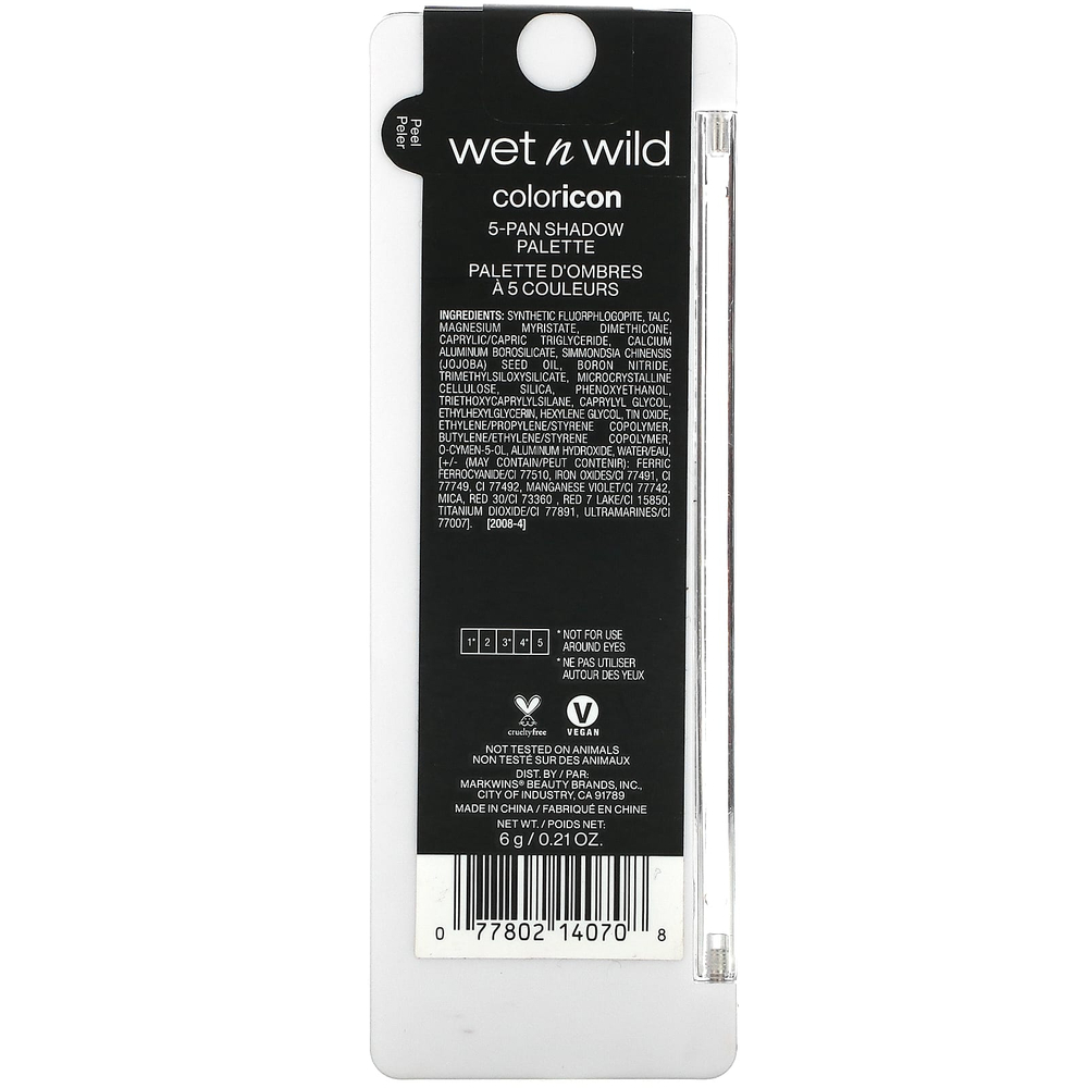 wet n wild, Color Icon, палитра теней из 5 оттенков, 1114070 Petalette, 6 г (0,21 унции)
