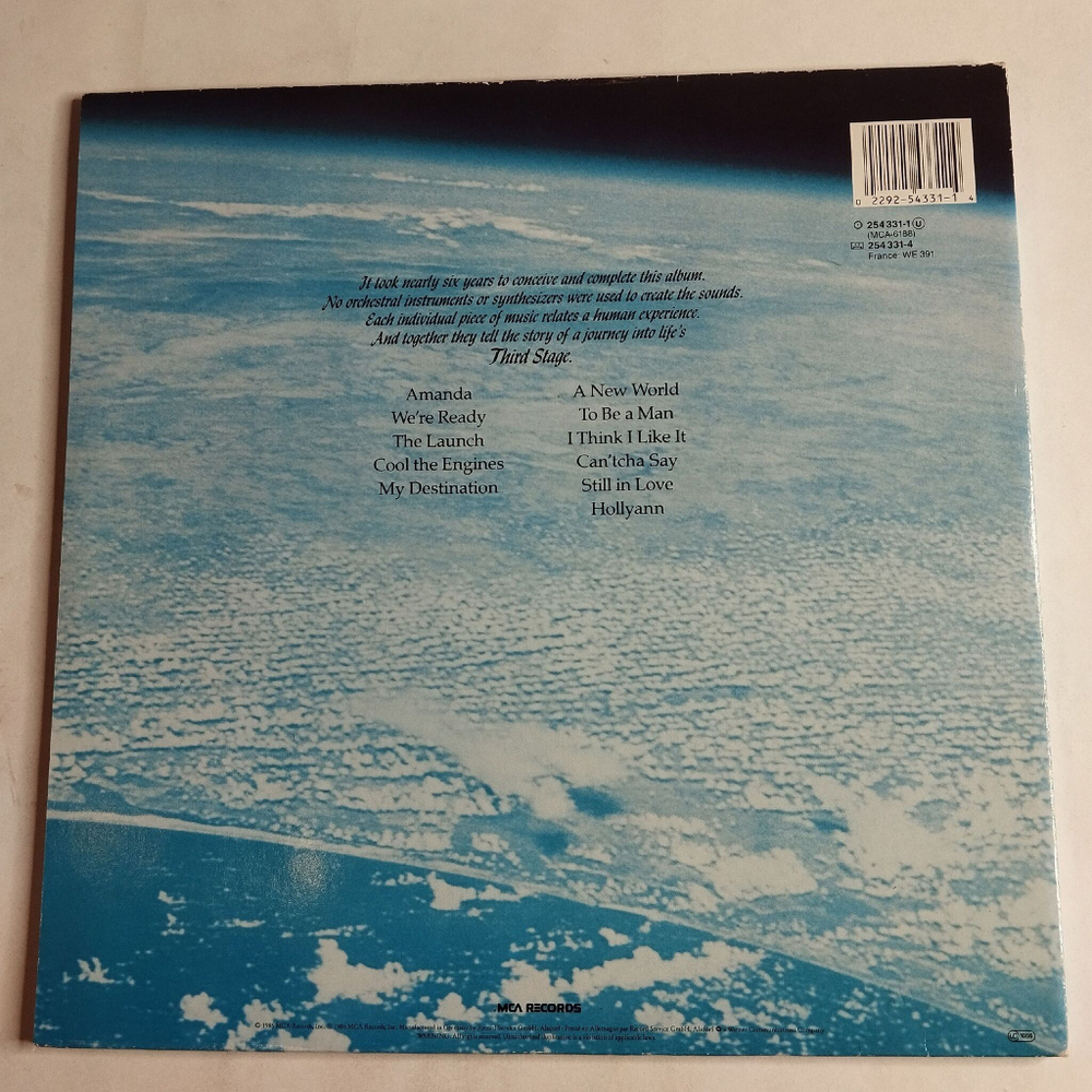 Винтажная виниловая пластинка LP Boston Third Stage (Germany 1986)