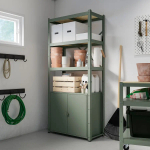 Стеллаж с ящиком - IKEA BROR, 190х40х85 см, серо-зеленый, БРУР ИКЕА