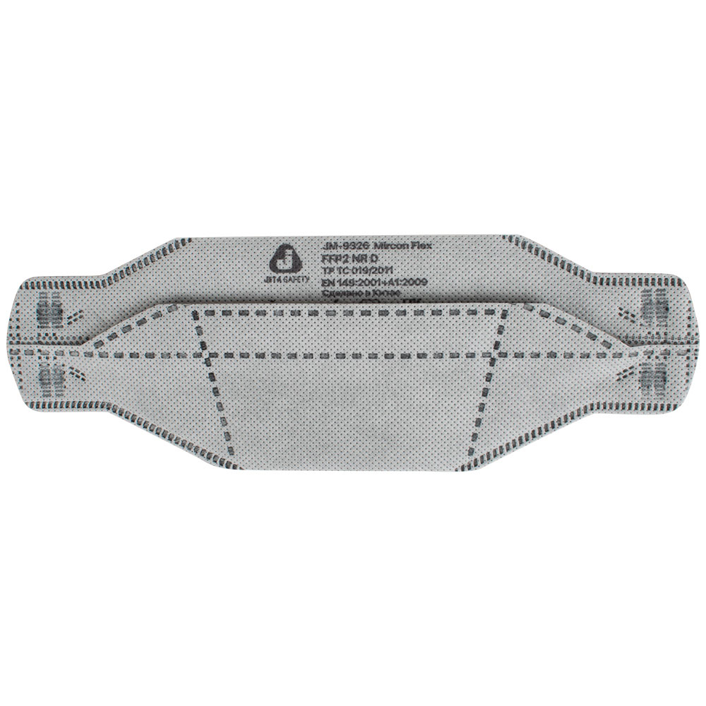 JETAPRO Полумаска Mircon Flex противоаэрозольная с клап., с уголь. слоем, трехпанель., FFP2
