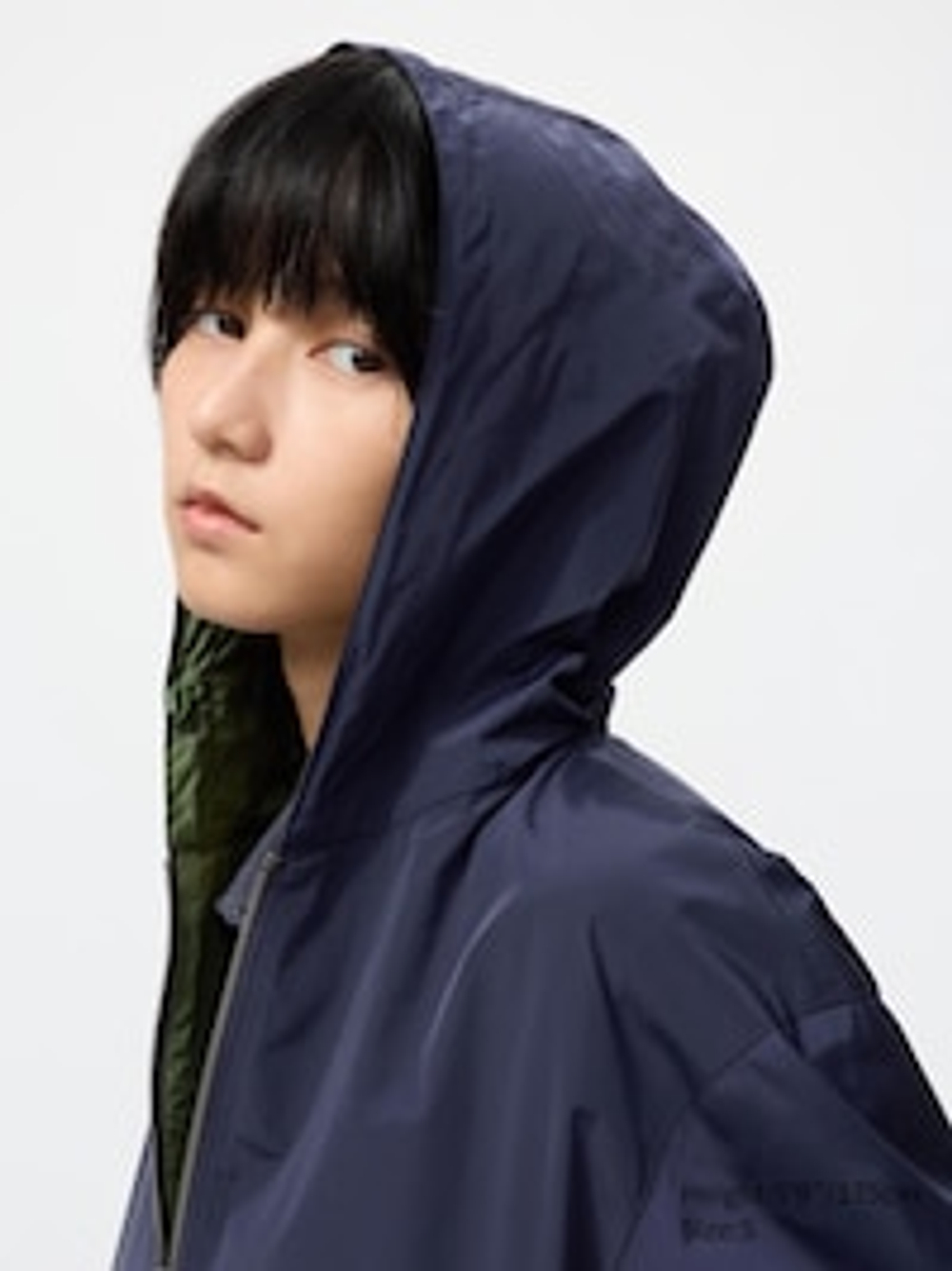 UNIQLO Короткая ветровка-парка, синий