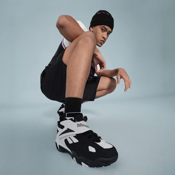 Reebok Preseason 94 Винтажные баскетбольные кроссовки MID Топ Черный/Белый Унисекс