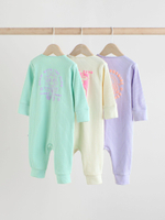 Комбинезон / Cлип для малышей Next E18-348, 3 шт., Светло-зеленый, Светло-желтый, Светло-фиолетовый