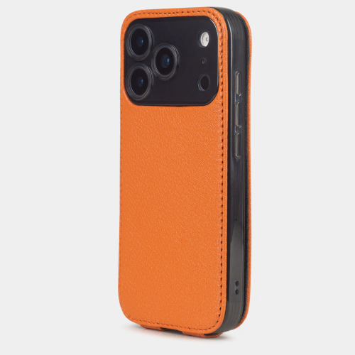 Чехол для iPhone 17 Pro - кожа козы, оранжевый