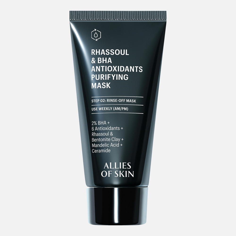 ALLIES OF SKIN Rhassoul & Bha Antioxidants Purifying Mask Очищающая антиоксидантная маска с глиной гассул и салициловой кислотой, 50 мл