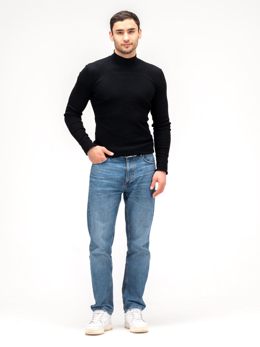 Водолазка мужская хлопковая. Черная